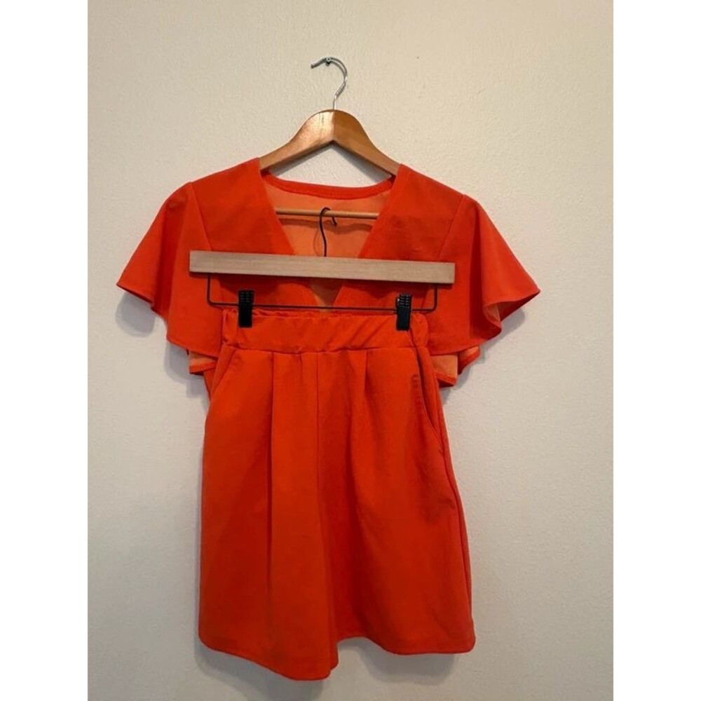 Vibrant orange two-piece set